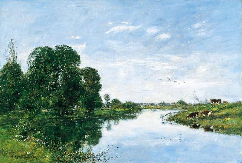 Eugene Boudin The River Touques at Saint Arnoult Sweden oil painting art